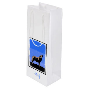 Howling Wolf in Winter - Oorspronkelijke Wilde Kun Wijn Cadeautas