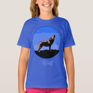 Howling Wolf in Winter - Originele Wildlife Art T- T-shirt