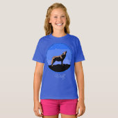 Howling Wolf in Winter - Originele Wildlife Art T- T-shirt (Voorkant volledig)
