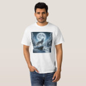 Howling Wolf In Winter T-shirt (Voorkant volledig)