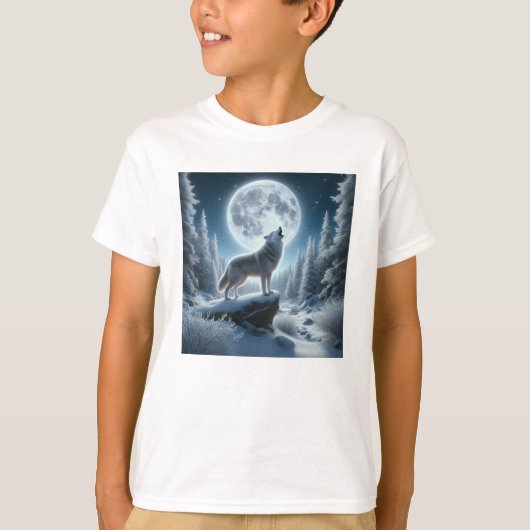 Howling Wolf In Winter T-shirt (Voorkant)