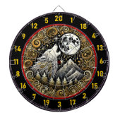Howling Wolf inspireert kracht en veerkracht Dartbord (Voorkant)