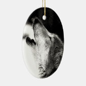 Howling Wolf Keramisch Ornament (Rechts)