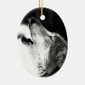 Howling Wolf Keramisch Ornament (Achterkant)