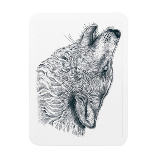 Howling Wolf Magneet (Verticaal)
