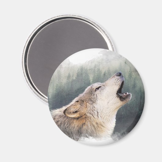 Howling Wolf Magneet (Voorkant / Achterkant)