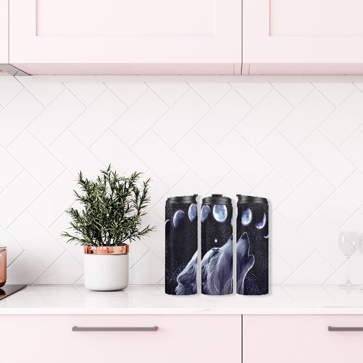 Howling Wolf met Fasen van de maan Thermosbeker