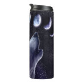 Howling Wolf met Fasen van de maan Thermosbeker (Geroteerd rechts)