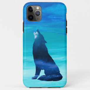 Howling Wolf met Waterverf achtergrond Case-Mate iPhone Case