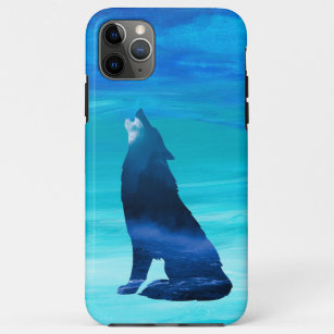 Howling Wolf met Waterverf achtergrond Case-Mate iPhone Case
