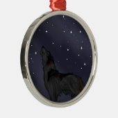 Howling Wolf Metalen Ornament (Rechts)