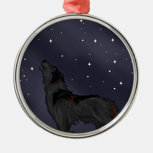 Howling Wolf Metalen Ornament (Voorkant)