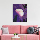 Howling Wolf Moon Canvas Wandkunst Afdruk (Insitu (Woonkamer))