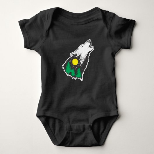 Howling Wolf Moon Forest Environmental Protection Romper (Voorkant)