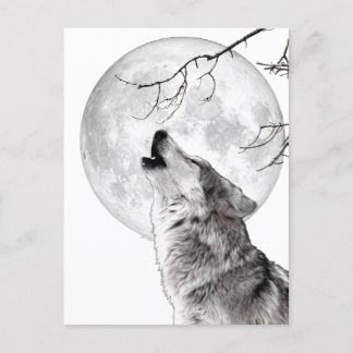 Howling Wolf, Moon, Gothic, Nature Briefkaart