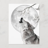 Howling Wolf, Moon, Gothic, Nature Briefkaart (Voorkant)