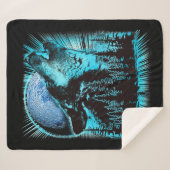 Howling Wolf Moon Pine Forest Sherpa Deken (Voorkant (horizontaal))