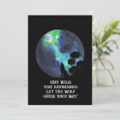 Howling Wolf Moonlight – Mystical Forest Night Wat Kaart (Staand voorkant)