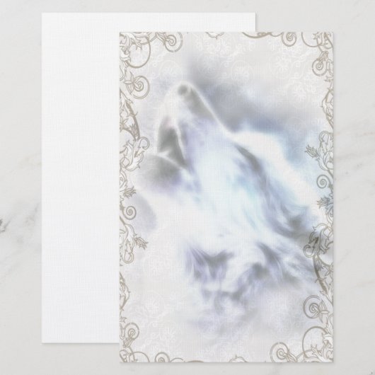 Howling Wolf Native American Stationery Briefpapier (Voorkant / Achterkant)