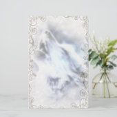 Howling Wolf Native American Stationery Briefpapier (Staand voorkant)