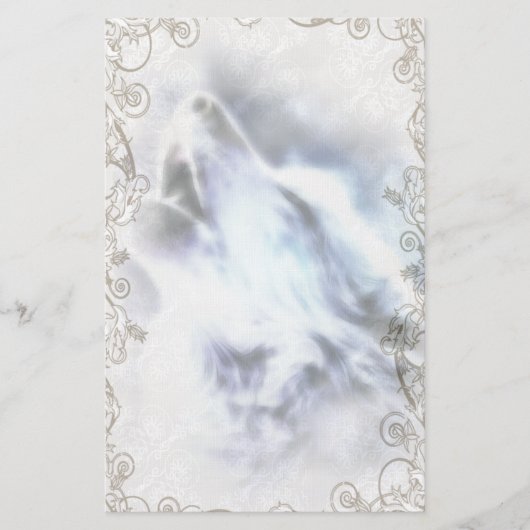 Howling Wolf Native American Stationery Briefpapier (Voorkant)