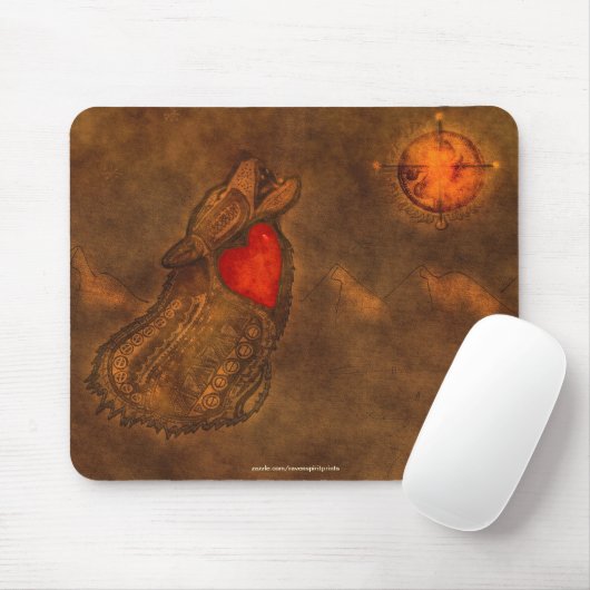 Howling Wolf Ojibwe-achtige Art Mousepad Muismat (Met muis)