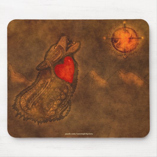Howling Wolf Ojibwe-achtige Art Mousepad Muismat (Voorkant)