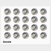 Howling wolf op de maan ronde sticker (Vel)