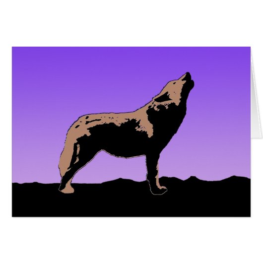 Howling Wolf op zonsondergang - Originele Wilde Ku (Voorkant Horizontaal)