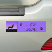 Howling Wolf op zonsondergang - Originele Wilde Ku Bumpersticker (Op auto)