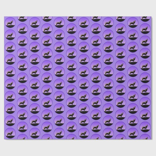 Howling Wolf op zonsondergang - Originele Wilde Ku Cadeaupapier (Vlak)