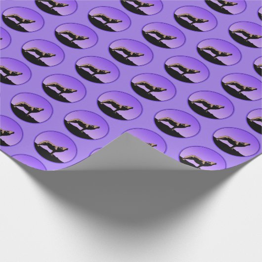 Howling Wolf op zonsondergang - Originele Wilde Ku Cadeaupapier (Hoek)