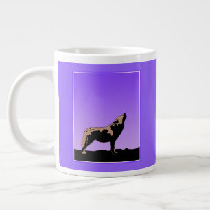 Howling Wolf op zonsondergang - Originele Wilde Ku Grote Koffiekop
