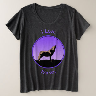 Howling Wolf op zonsondergang - Originele Wilde Ku Grote Maat T-shirt