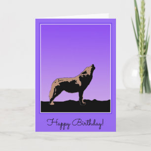 Howling Wolf op zonsondergang - Originele Wilde Ku Kaart