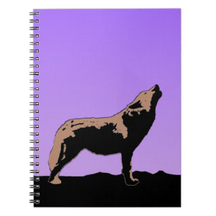 Howling Wolf op zonsondergang - Originele Wilde Ku Notitieboek