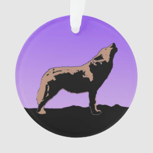 Howling Wolf op zonsondergang - Originele Wilde Ku Ornament