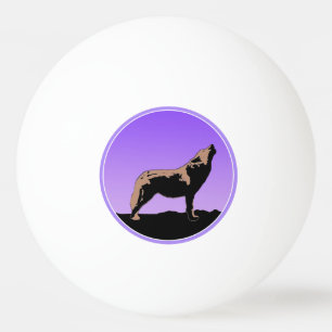 Howling Wolf op zonsondergang - Originele Wilde Ku Pingpongbal
