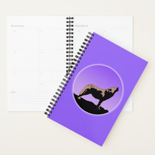 Howling Wolf op zonsondergang - Originele Wilde Ku Planner (Display)