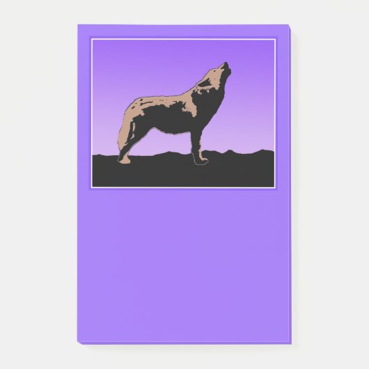 Howling Wolf op zonsondergang - Originele Wilde Ku Post-it® Notes (Voorkant)