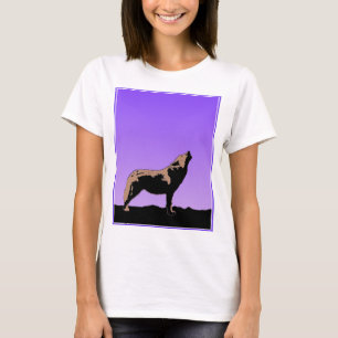 Howling Wolf op zonsondergang - Originele Wilde Ku T-shirt