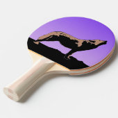 Howling Wolf op zonsondergang - Originele Wilde Ku Tafeltennisbatje (Voorkant Gekanteld)
