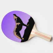 Howling Wolf op zonsondergang - Originele Wilde Ku Tafeltennisbatje (Zijkant)