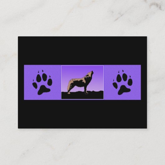 Howling Wolf op zonsondergang - Originele Wilde Ku Visitekaartje (Achterkant)