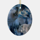 Howling Wolf Pack Keramisch Ornament (Rechts)