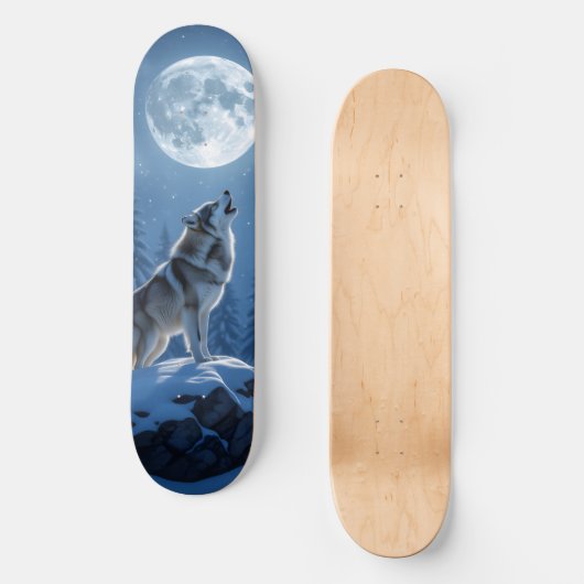 Howling Wolf Persoonlijk Skateboard (Voorkant)