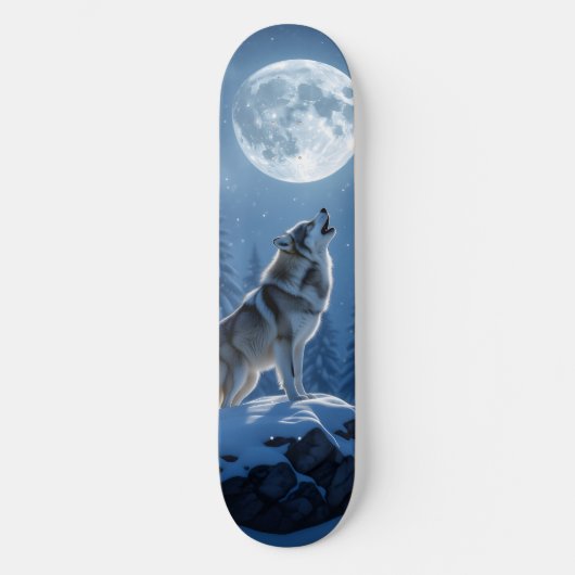 Howling Wolf Persoonlijk Skateboard (Voorkant)