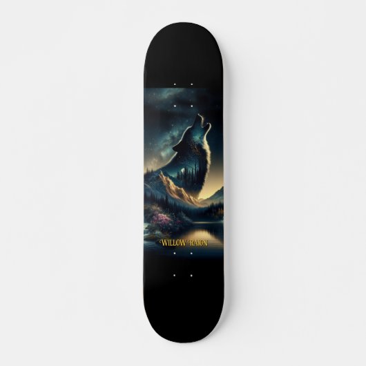 Howling Wolf Persoonlijk Skateboard (Voorkant)