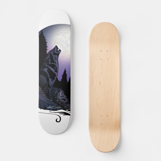 Howling Wolf Persoonlijk Skateboard (Voorkant)