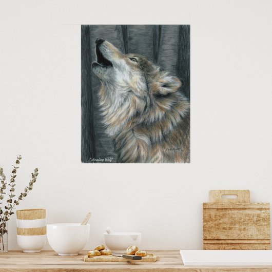 Howling Wolf Poster (Keuken)